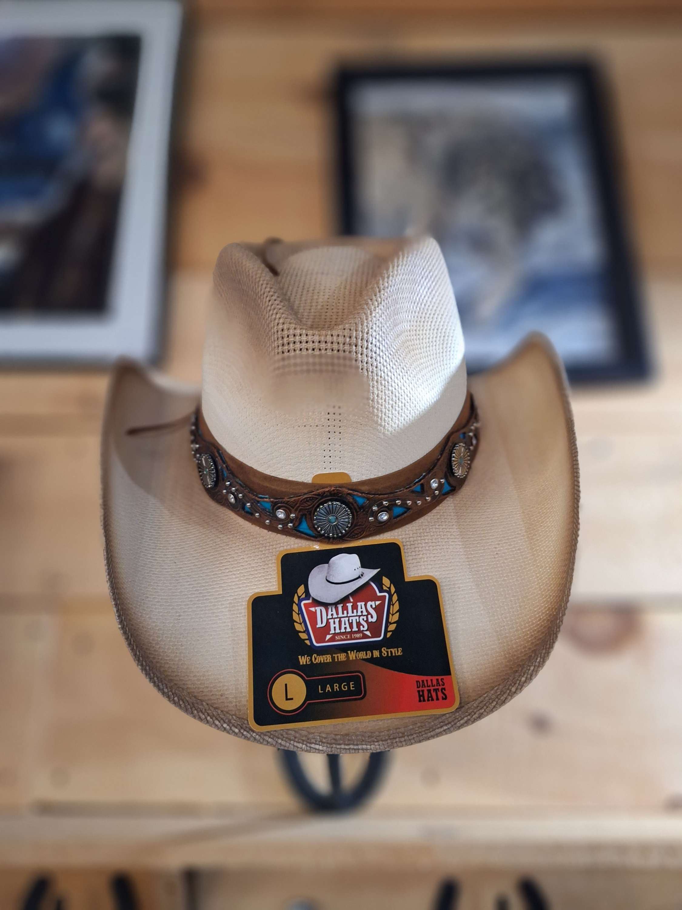 Shelby leather leal conchos Dallas hats