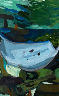 A4 Acrylic Painting on Paper of a stingray in an aquarium