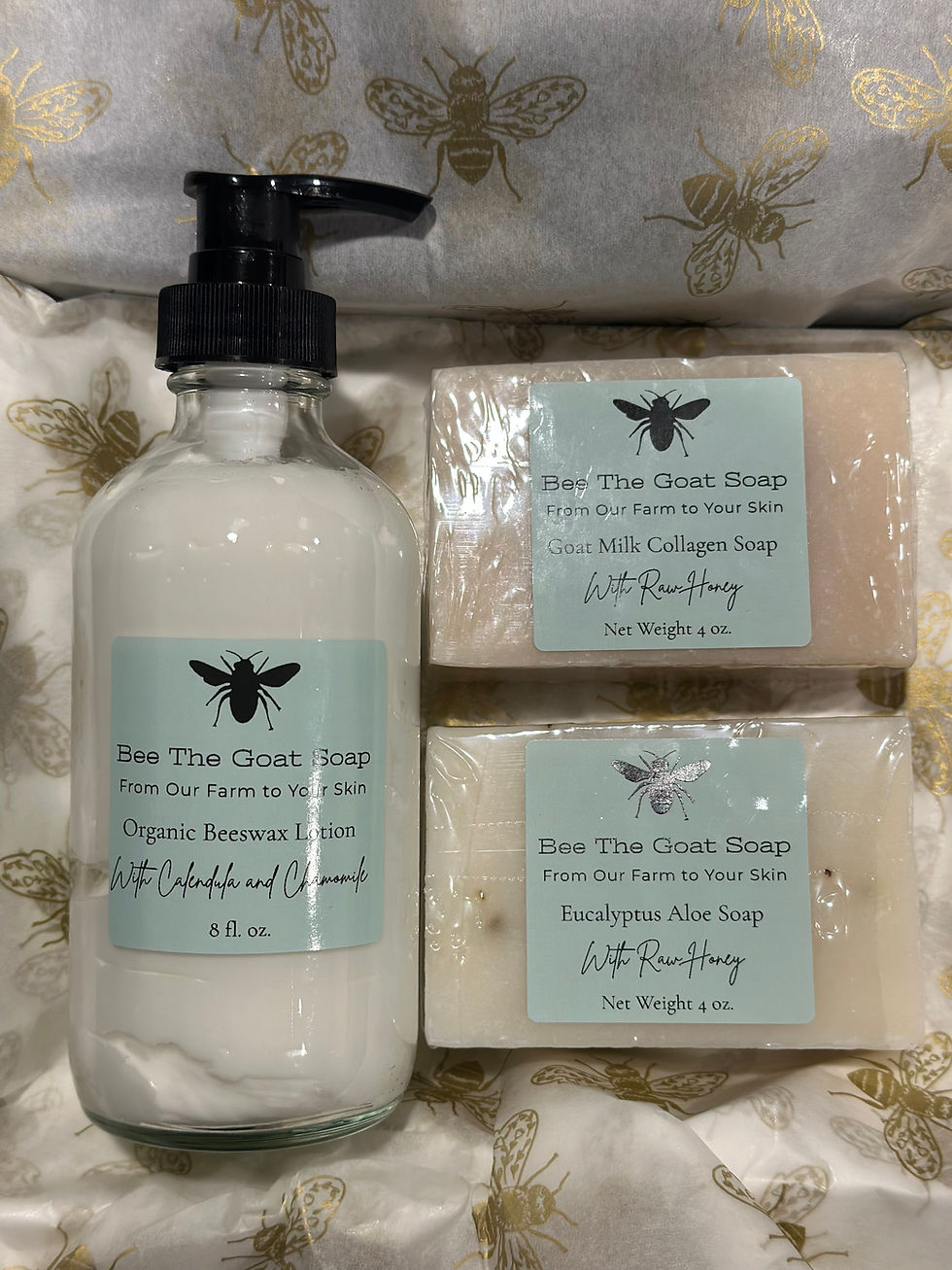 Bee The Goat lotion, soaps: Organic honey and eucalyptus