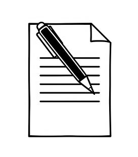 A symbol, that shows a piece of paper and pen, black outline, not background.jpg