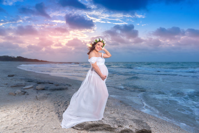 Sesion de embarazo en la playa