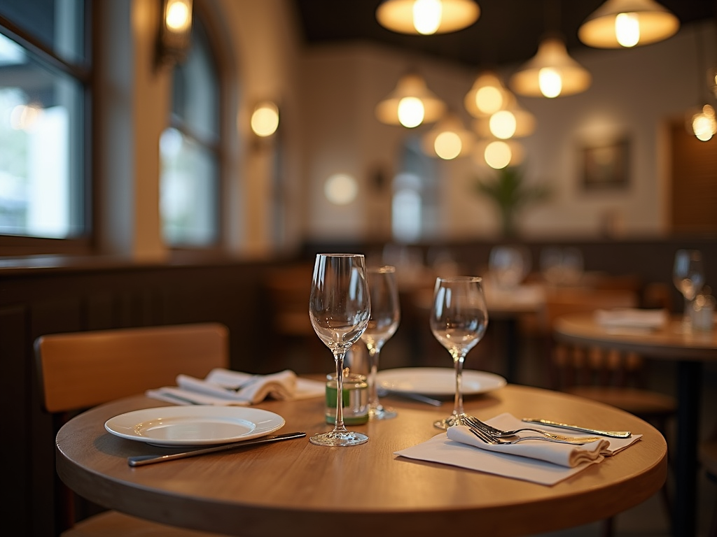 An inviting Italian lunch setting with fresh antipasti plates and warm lighting