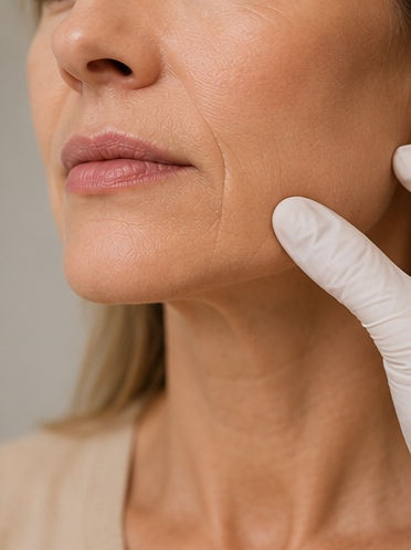 Woman's face showing Marionette Line