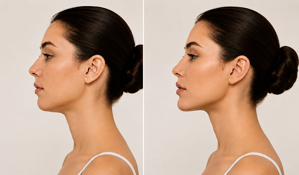 Woman's profile before and after Expert Profile Balancing Services