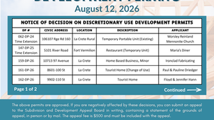 Notice of Decision on Discretionary Use Development Permits