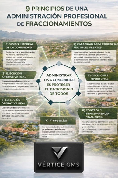 9 principios de una administración profesional de fraccionamientos