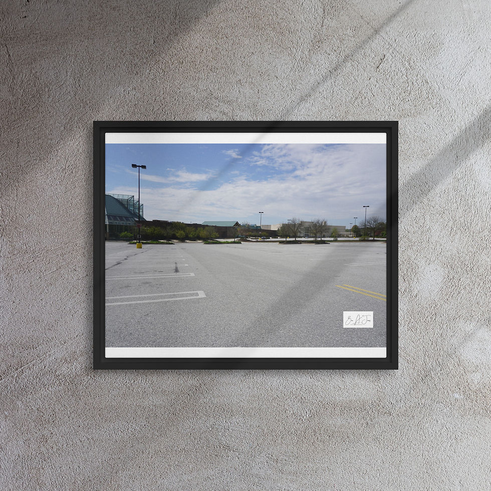 Thumbnail: COVID-19 King of Prussia Mall Parking Lot Empty Framed canvas