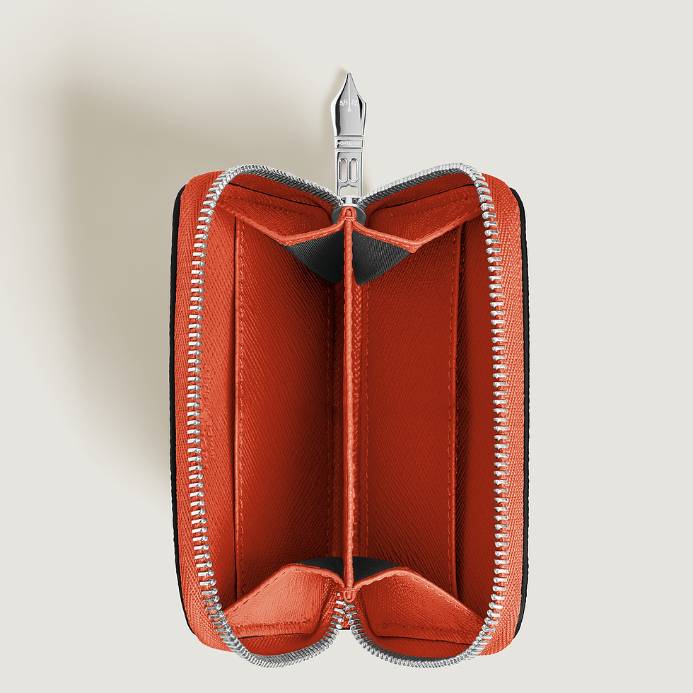 Miniatura: portafoglio 2 tasche mini pelle Sartorial mandarino