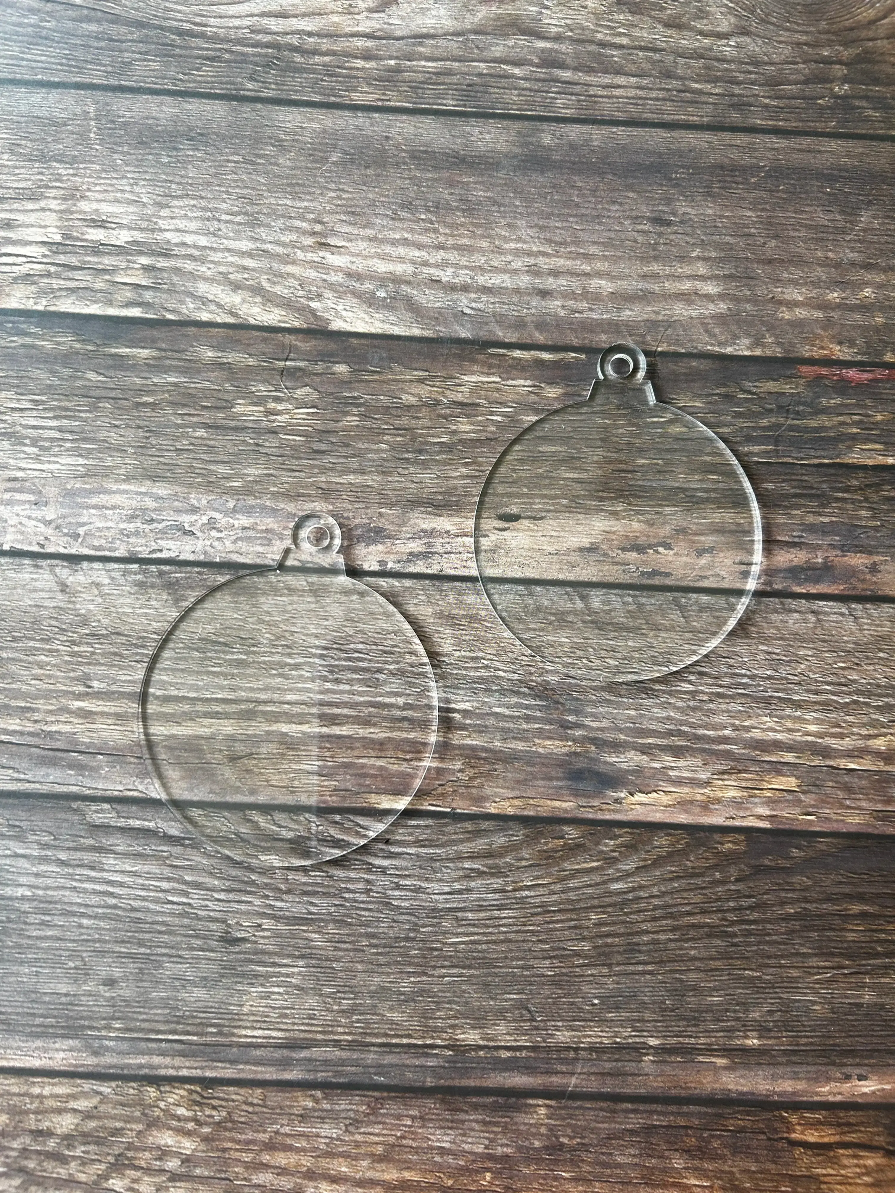 Acrylic blanks for crafting - Clear Baubles