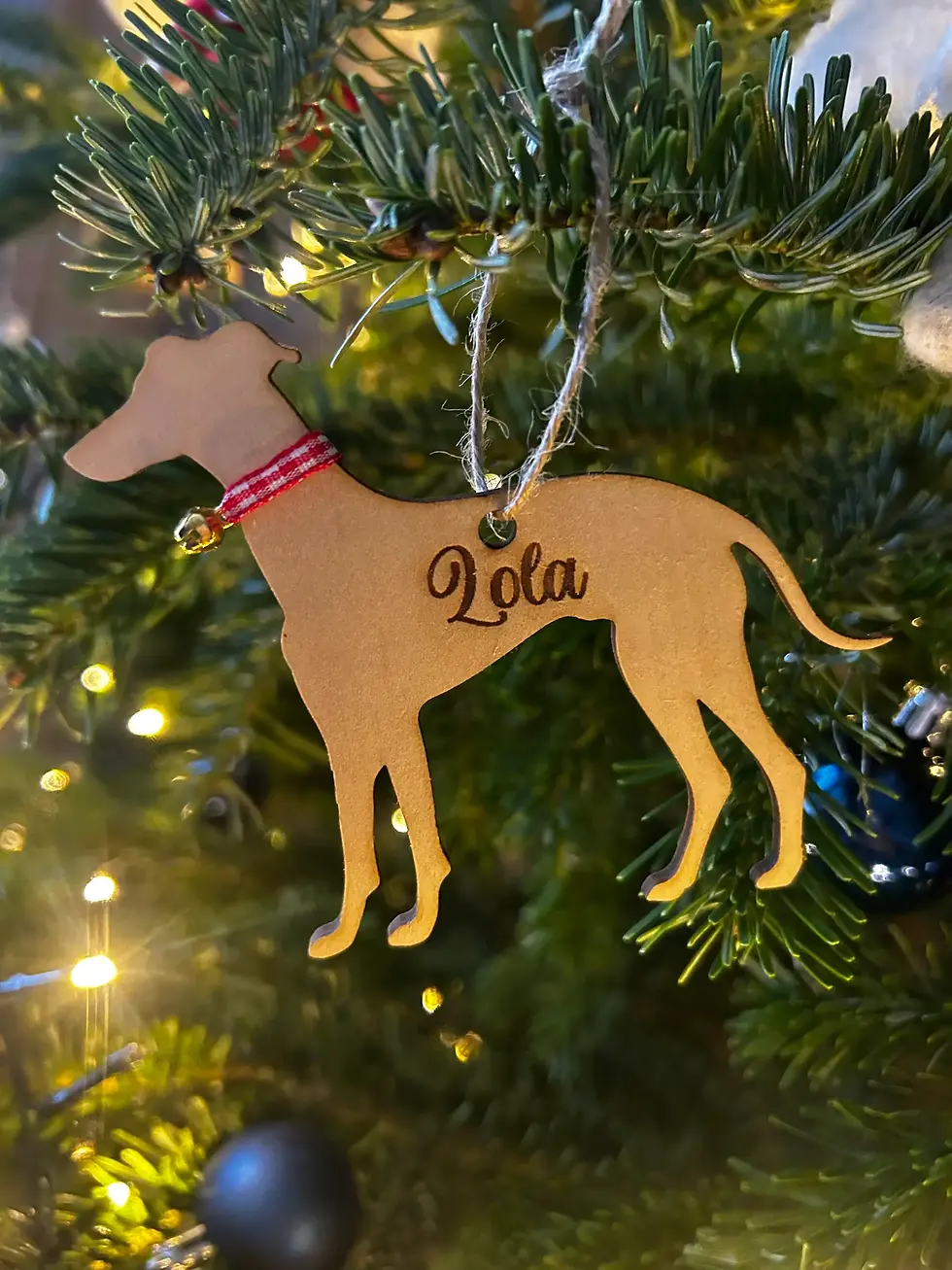 Thumbnail: Personalised Wooden Dog Christmas Tree Decoration