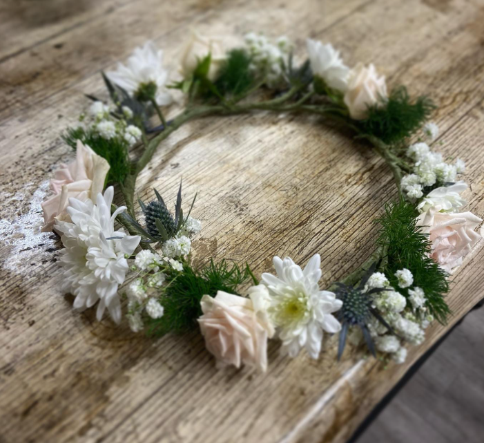 Bridesmaid crown flowers