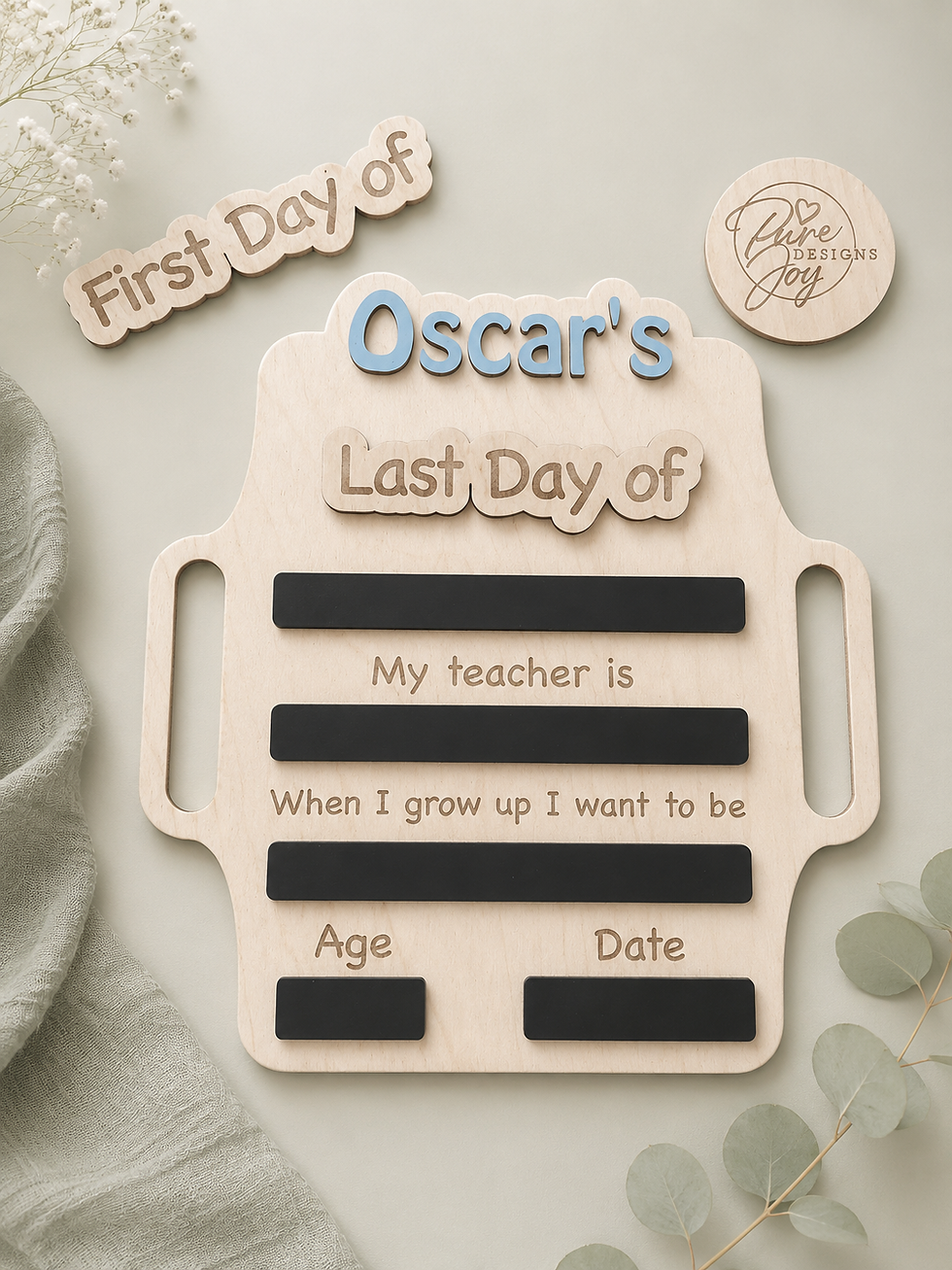 Thumbnail: Wooden School Board – First & Last Day of School Photo Prop