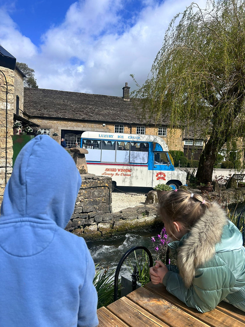 Kids looking at a stream