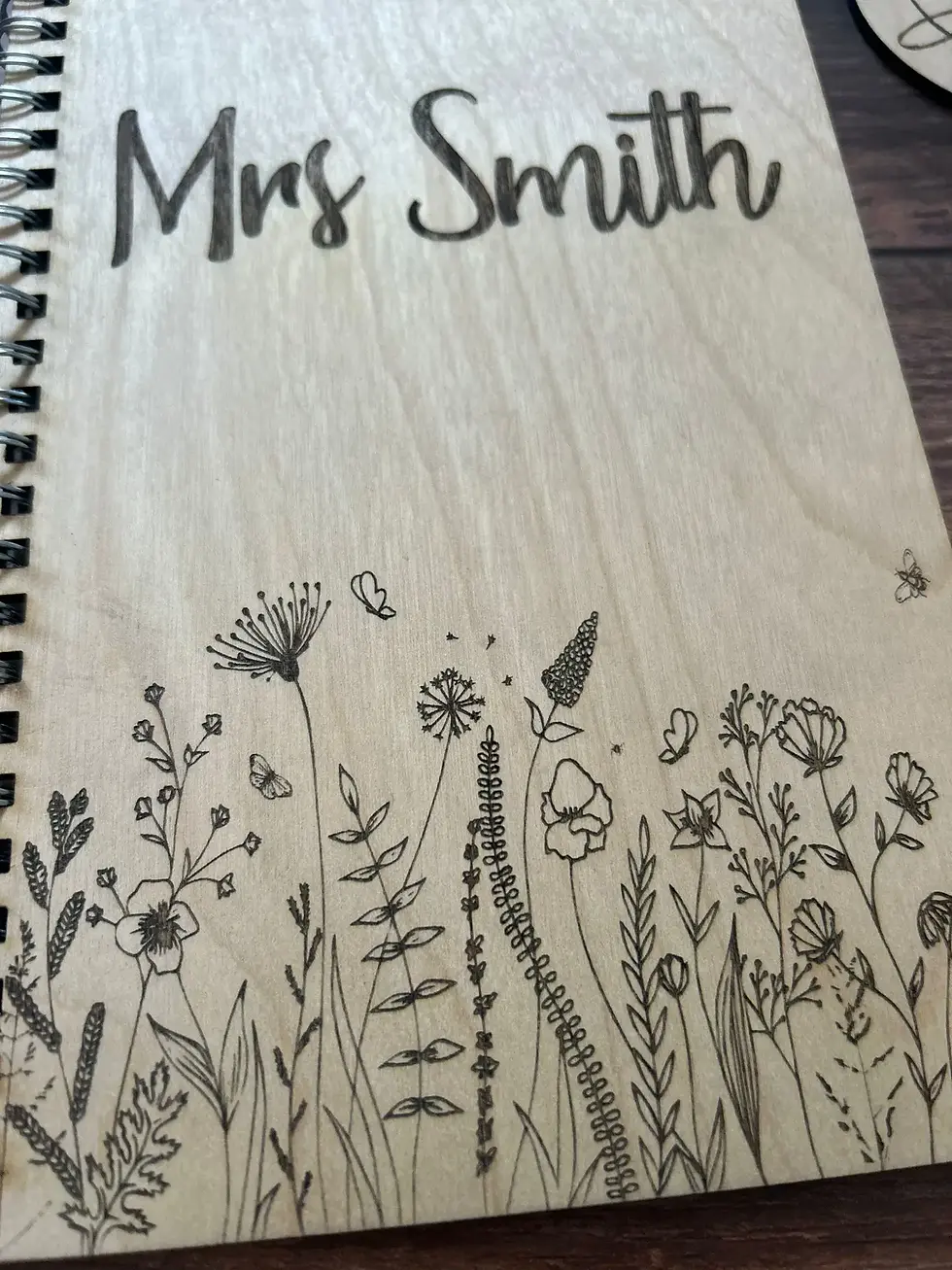 Thumbnail: Personalised Wooden Cover Teacher Notebook