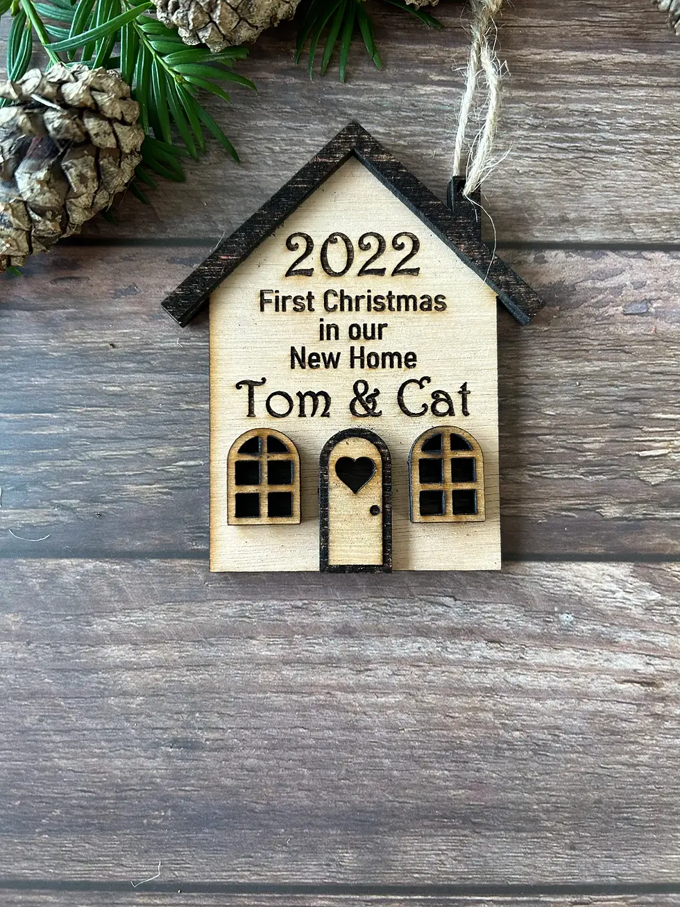 Thumbnail: Personalised Wooden First Christmas in our New Home