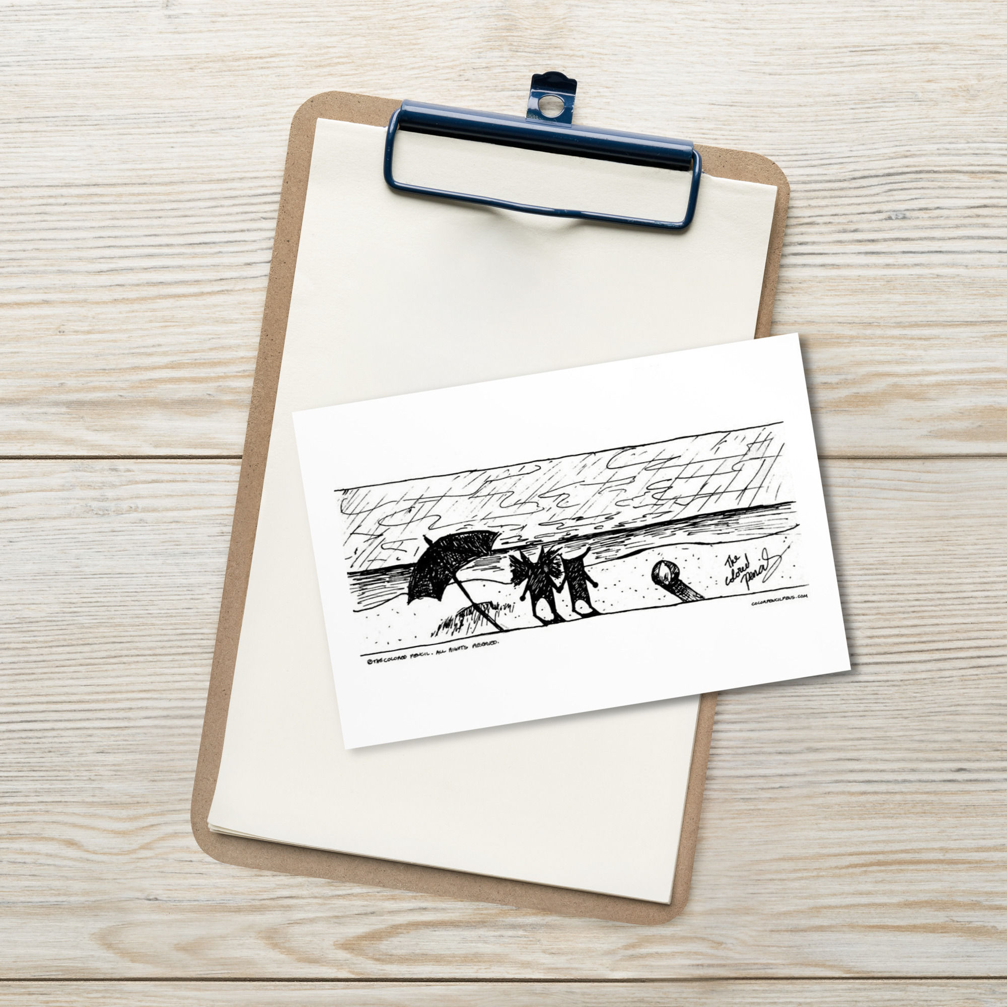 Dip and Dot, Beach Postcard