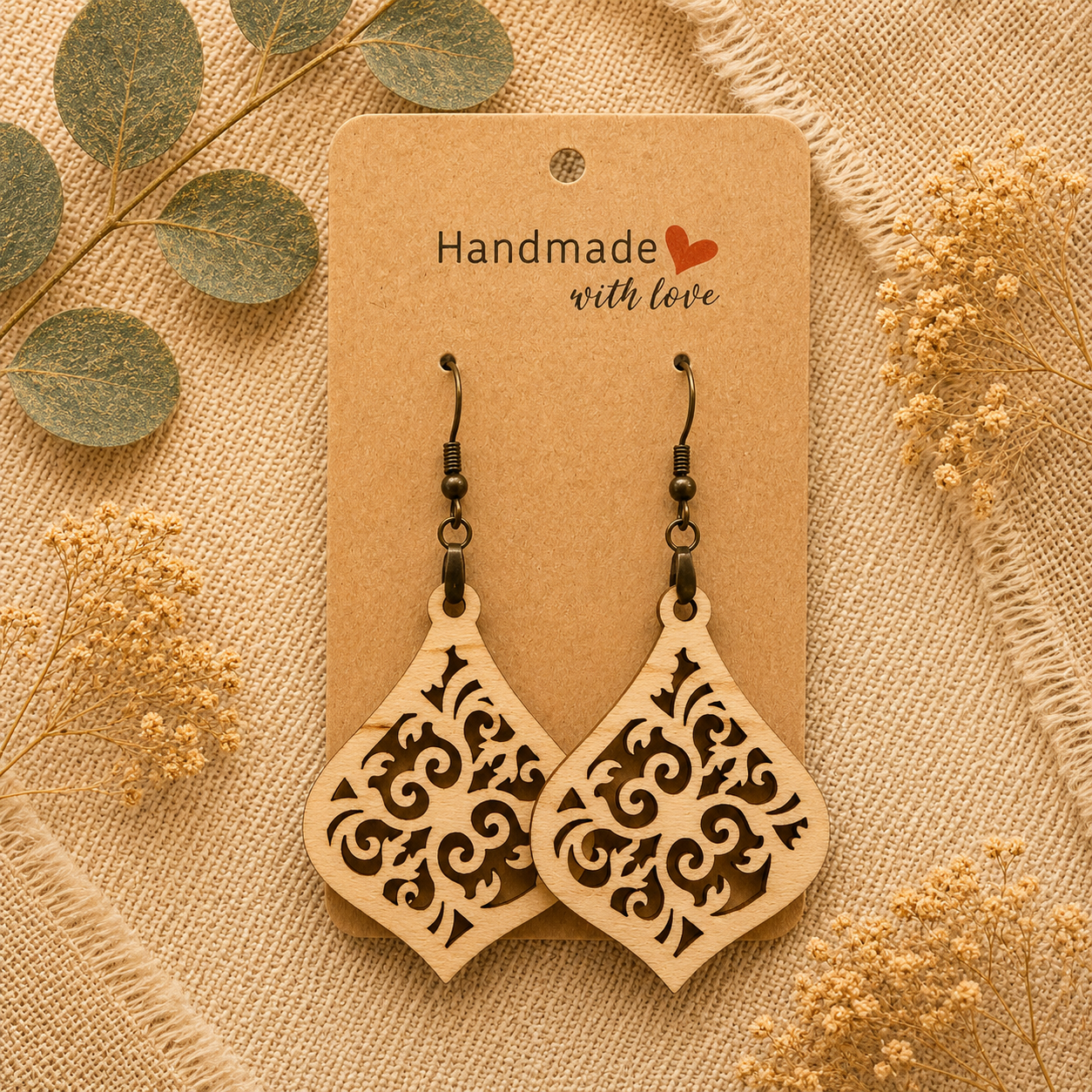 Carved Grace Dangles | Artisan Wood Collection