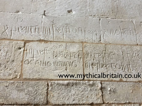 Medieval graffiti at Ashwell church in Hertfordshire