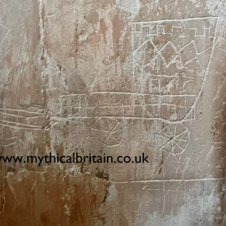 Waggon and shield graffiti at Anstey