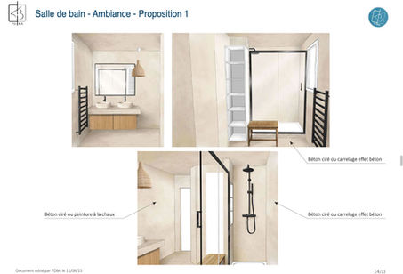 Projet ALLAUCH — Esquisses & Vues 3D - Salle de bain : trois ambiances pour une élégance méditerranéenne sur-mesure