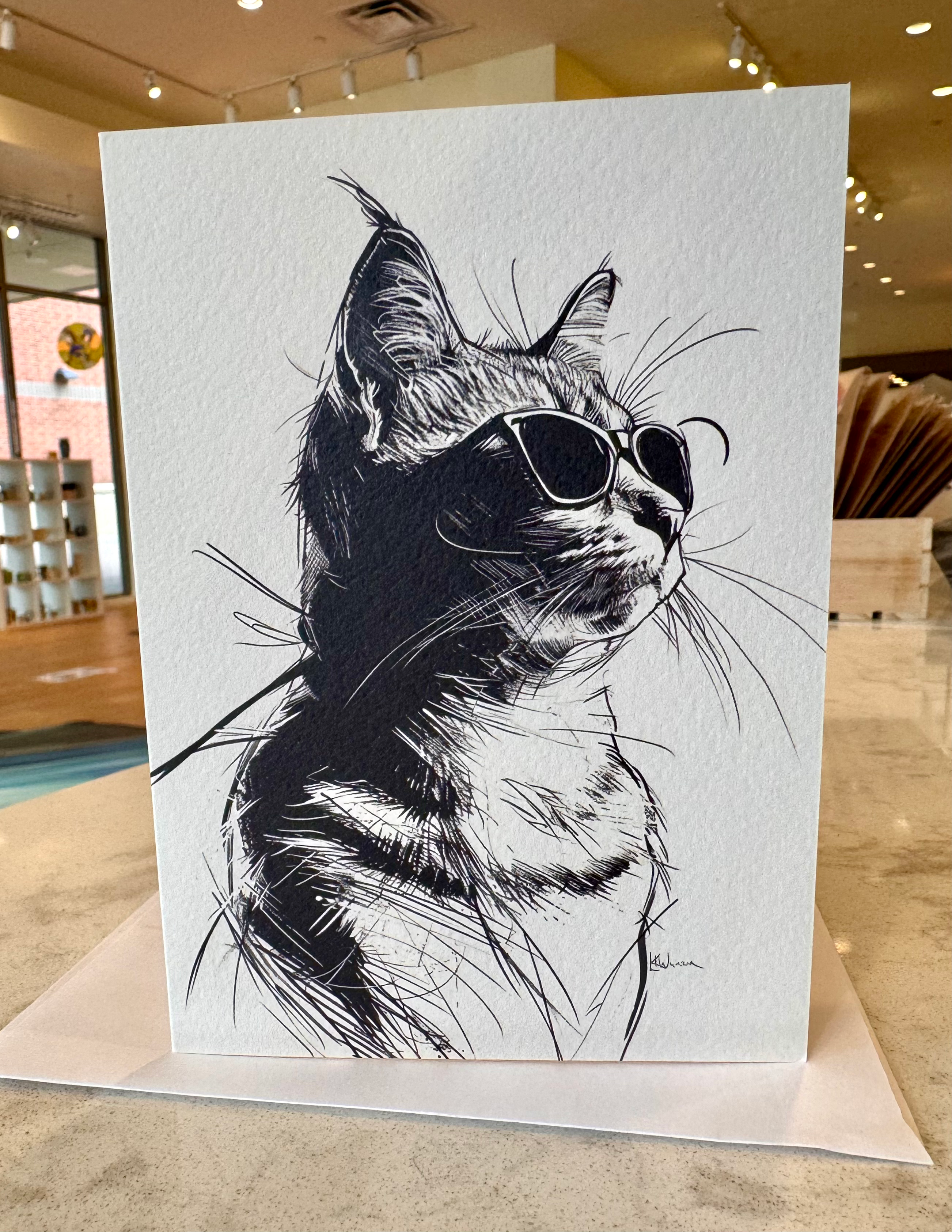 Inappropriate Greeting Card/Cool Cat/"SEE YOU IN HELL"