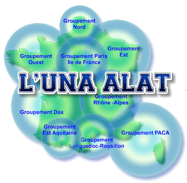 La carte de France de l'UNAALAT