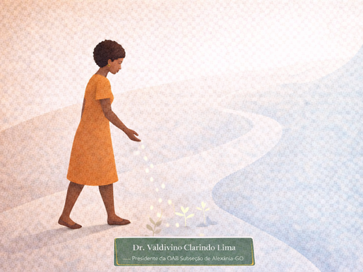 mulher negra de vestido laranja caminha semeando