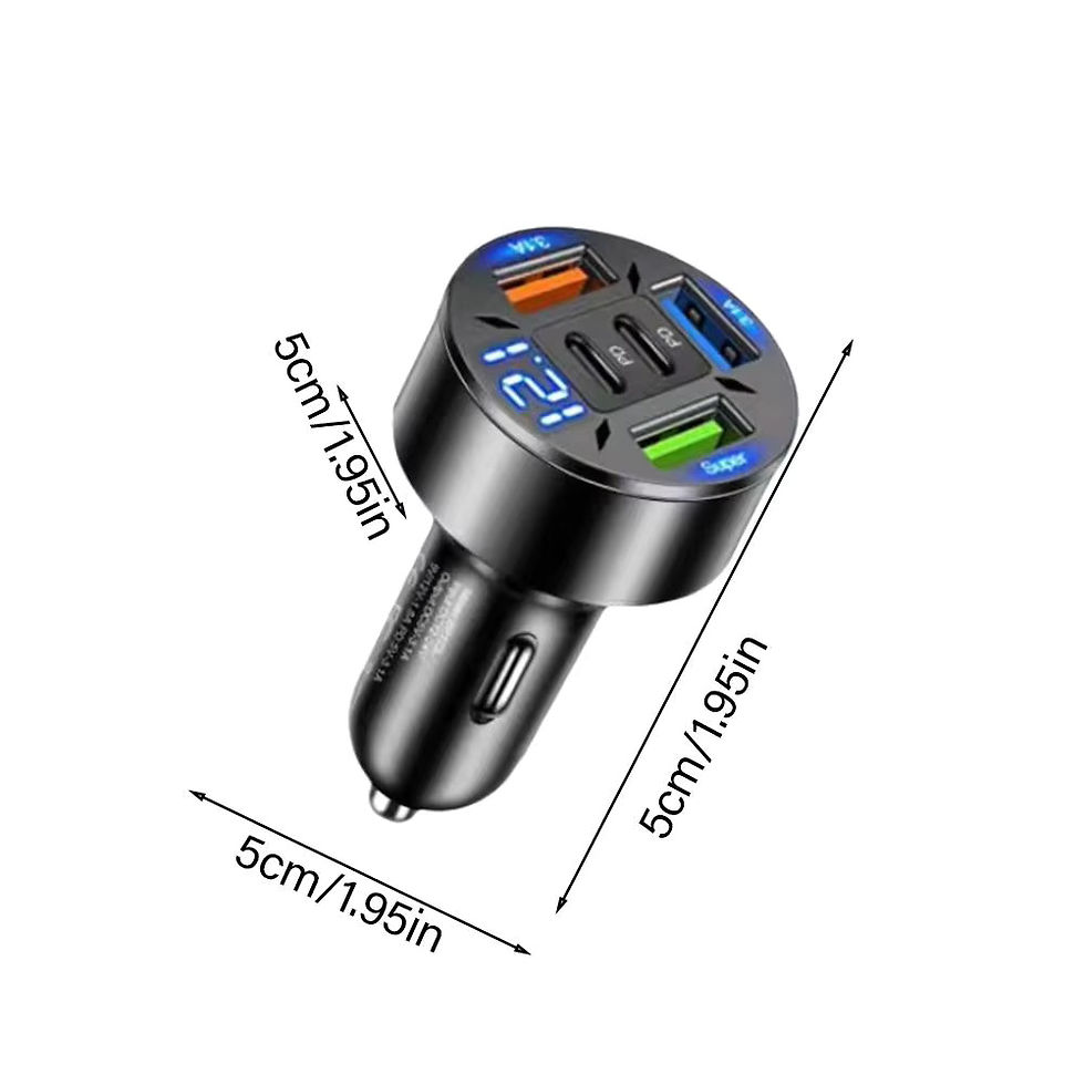 Miniatura: 250W 5 Ports Car Charger Fast Charging PD QC3.0 USB C Car Phone Charger Type C A