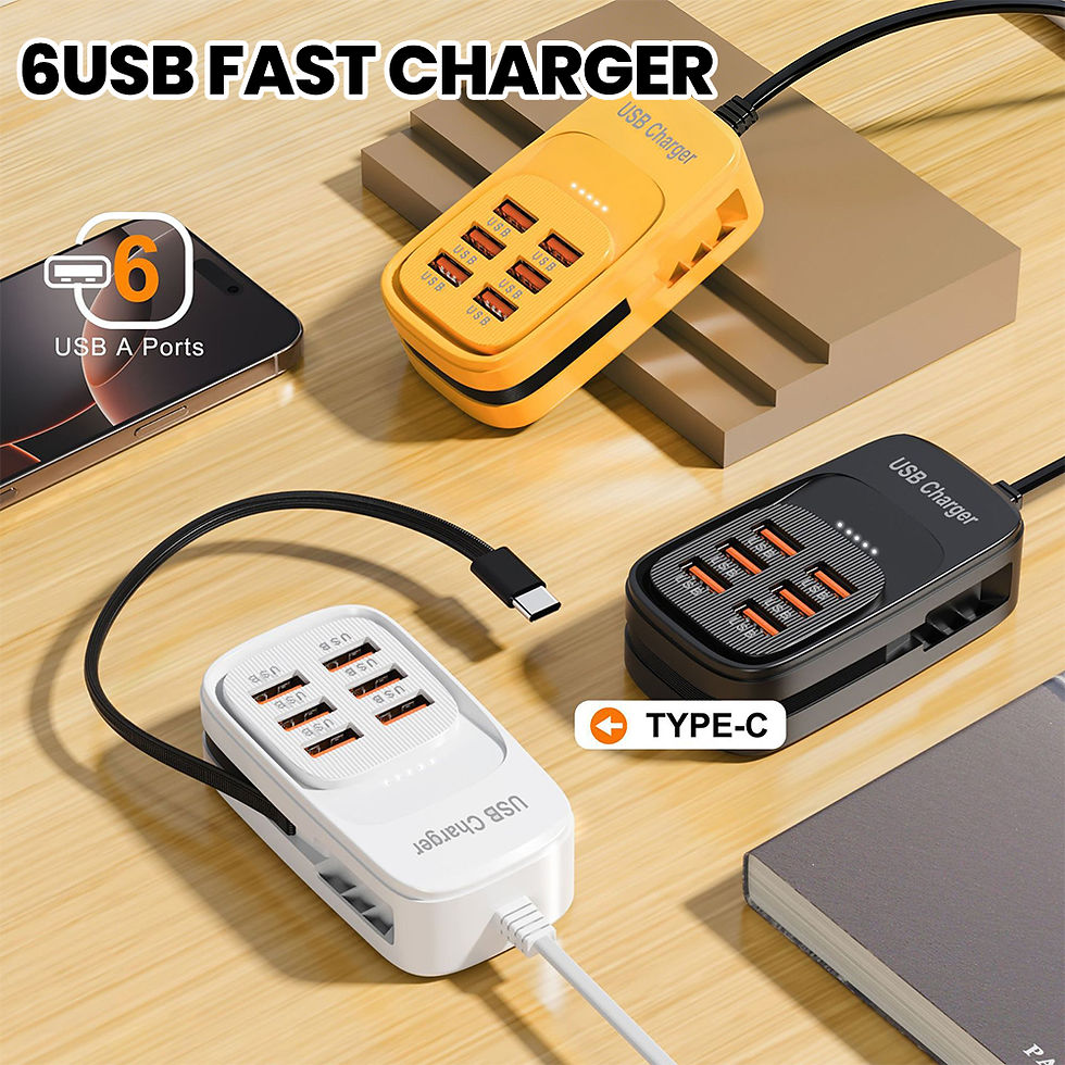Miniatura: Fast USB Charger 6 in 1 Power Strip Desktop Charging Station Fast Charging Cord 