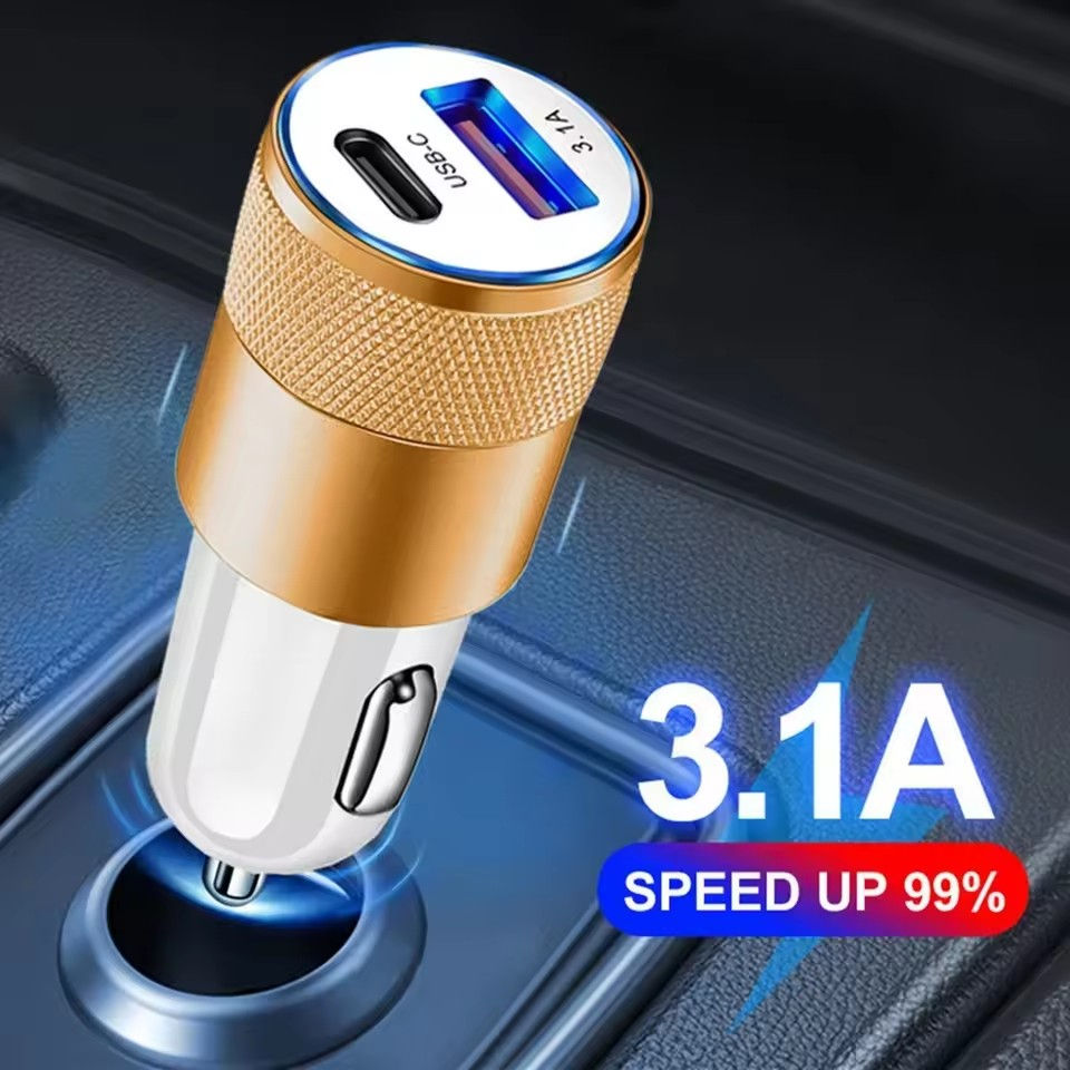 Miniatura: 66W USB Car Charger Quick Charge 3.0 USB Type C Fast Charging Phone Adapter For 