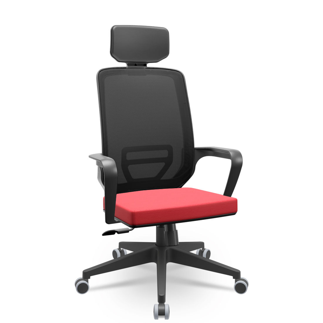 Poltrona Presidente Adrix Vermelha base Piramidal