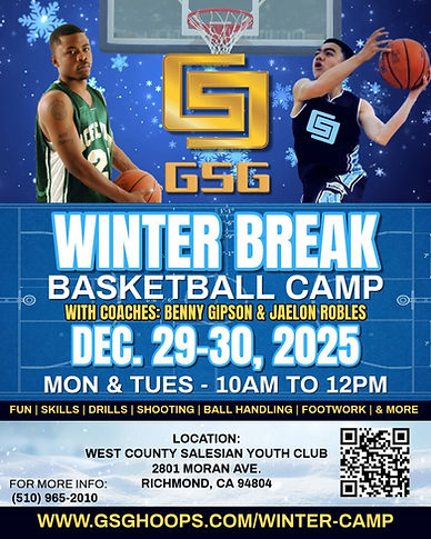 Blue Maximalist Fun Christmas Basketball Camp Flyer Template - Holiday Kids Skills Fitness