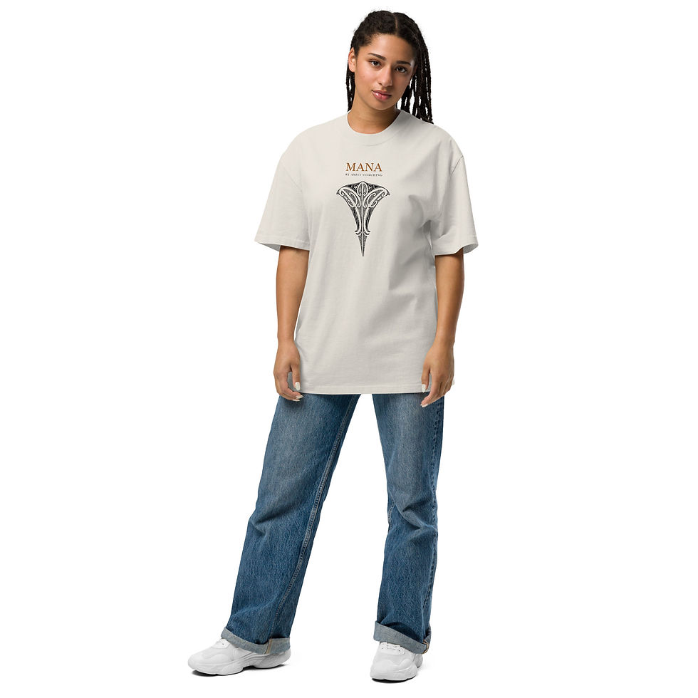 Thumbnail: "MANA" Unisex Oversized Heavy Tee - Faded Bone