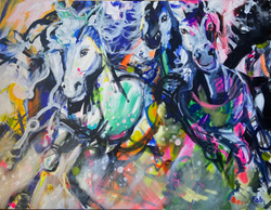 Chevaux blancs_89x116 cm