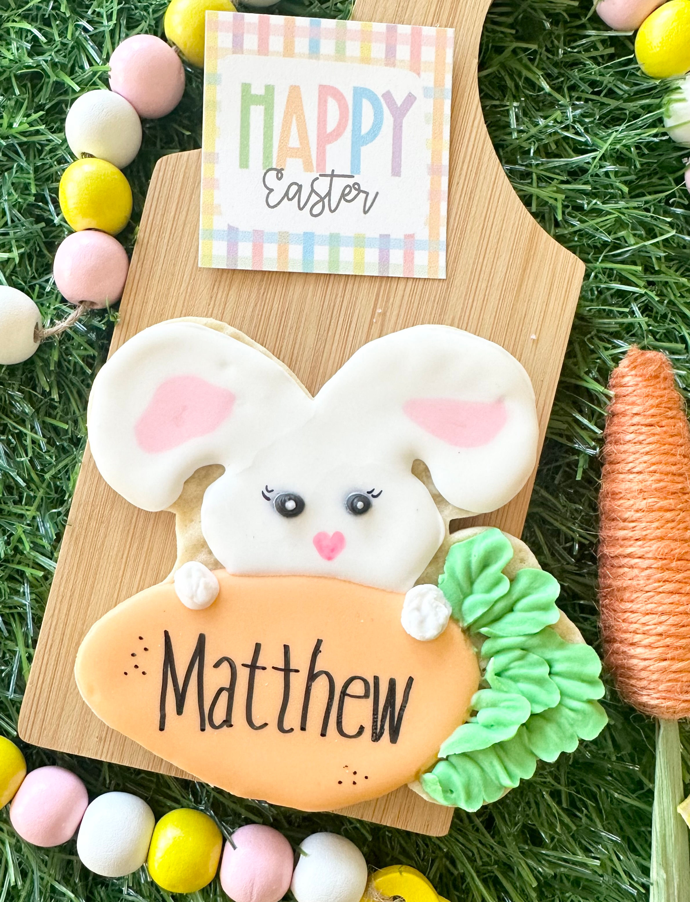 Personalized Bunny & Carrot Cookie