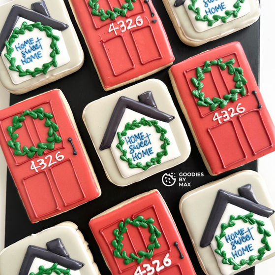 House sold business logo on a cookie