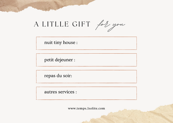 bon cadeau ou chèque cadeau disponible chez temps 1solite