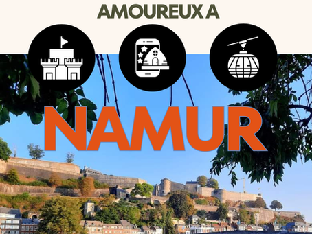 Cette image est une vue de la Citadelle de Namur et elle parle de glamping romantique en Belgique pour les couples, en lien avec la marque Temps 1solite.