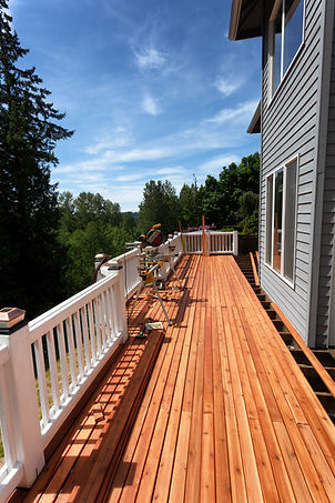 Furnished deck outside a home