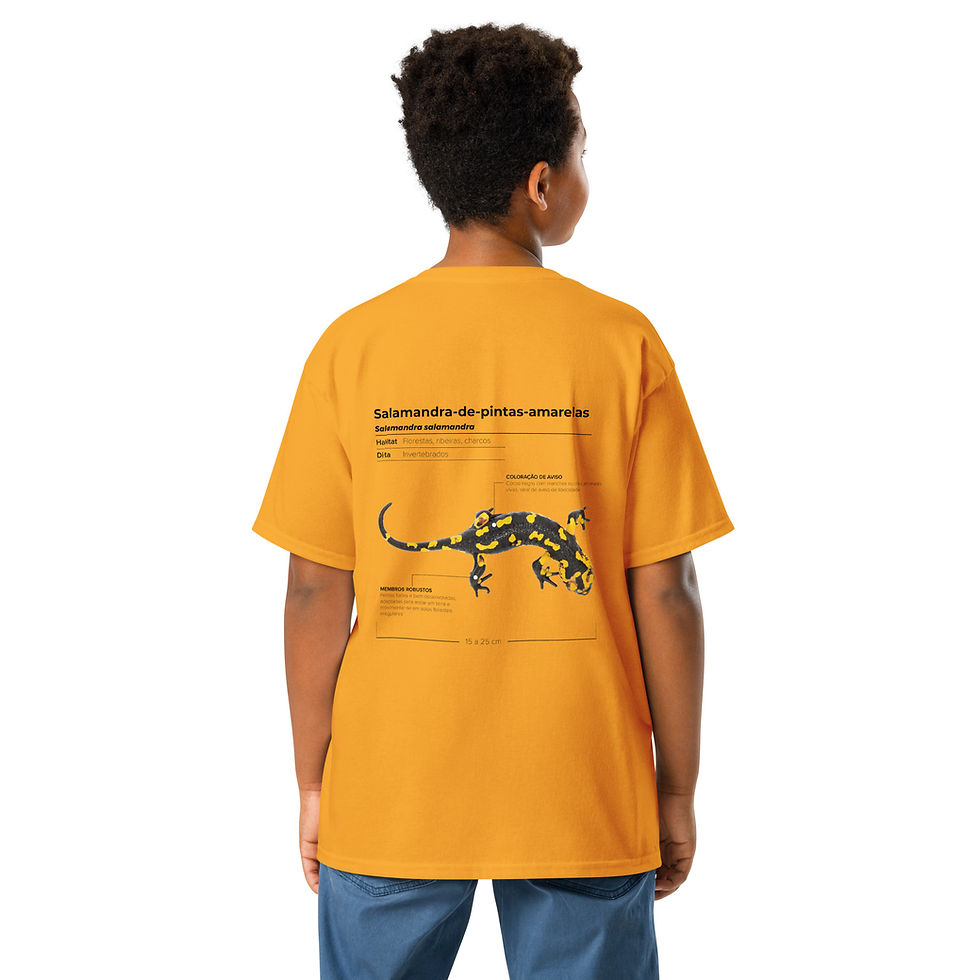 Thumbnail: T-shirt Unissexo Criança Salamandra-de-pintas-amarelas (português)