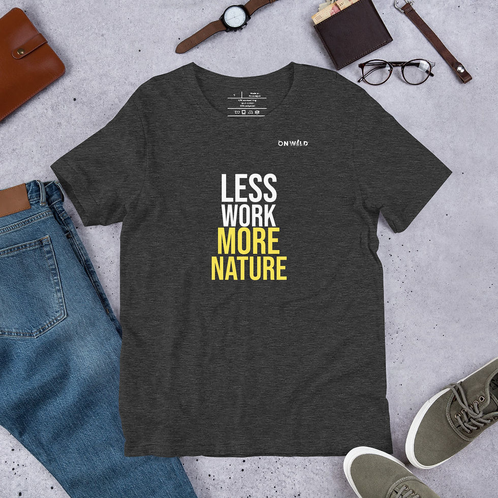 Miniatura: T-Shirt Unissexo Adulto 'Less Work More Nature'