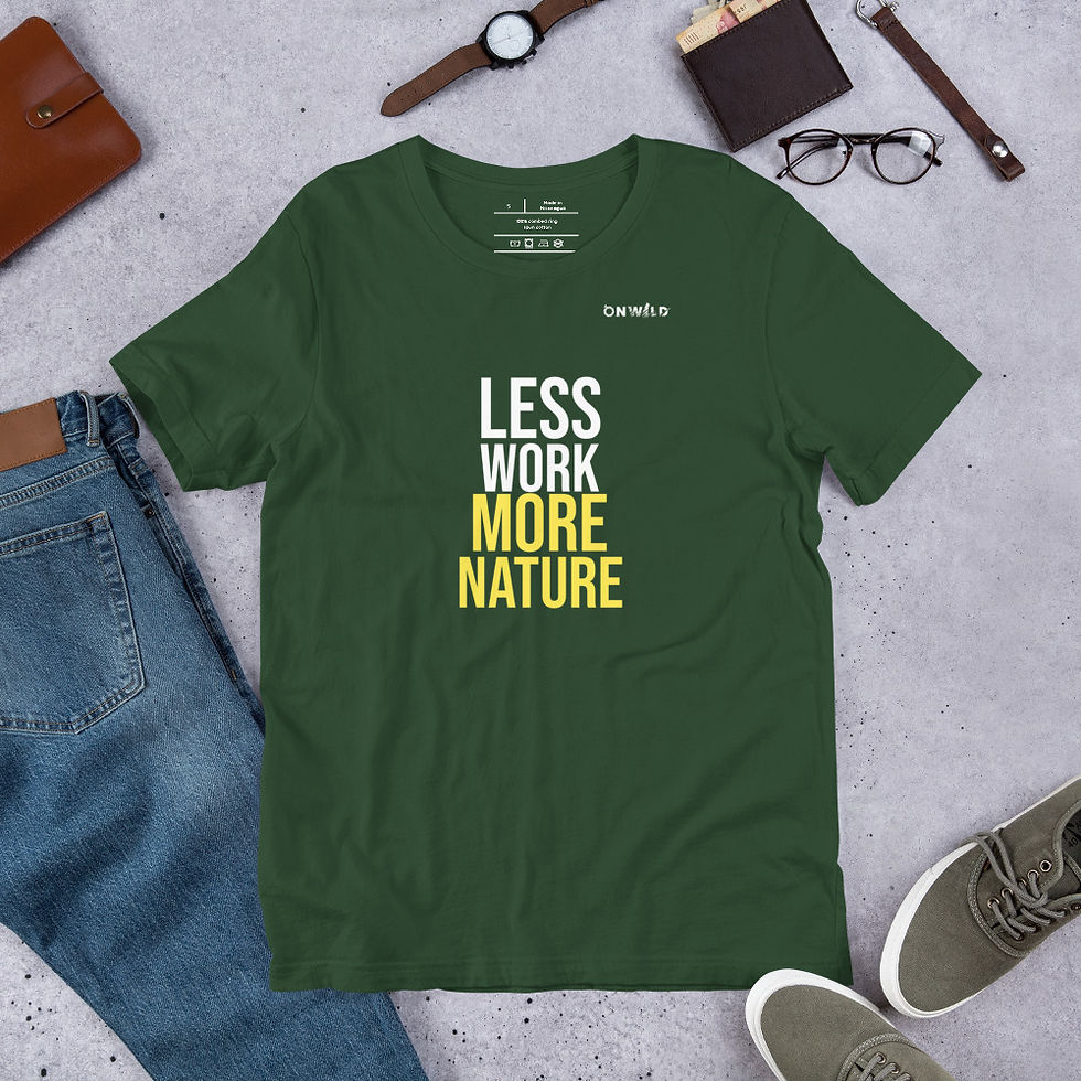 Thumbnail: T-Shirt Unissexo Adulto 'Less Work More Nature'