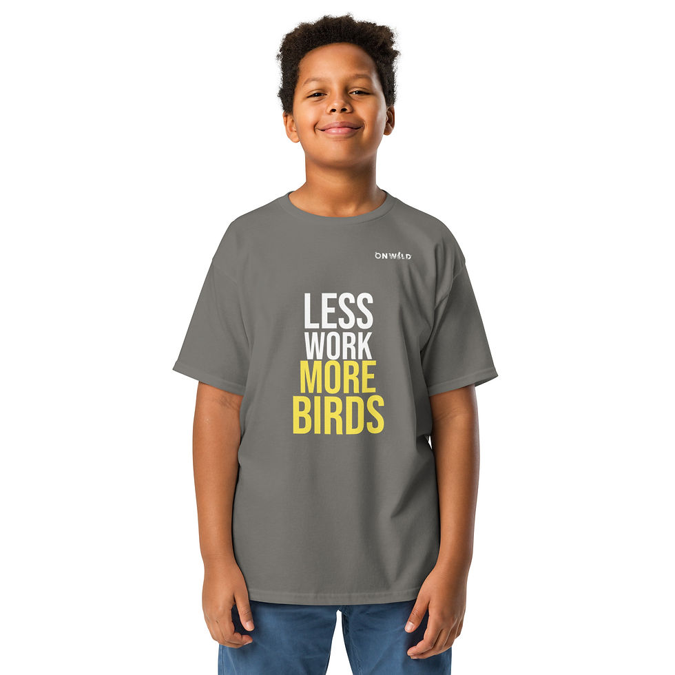 Thumbnail: T-Shirt Unissexo Criança 'Less Work More Birds' (inglês)