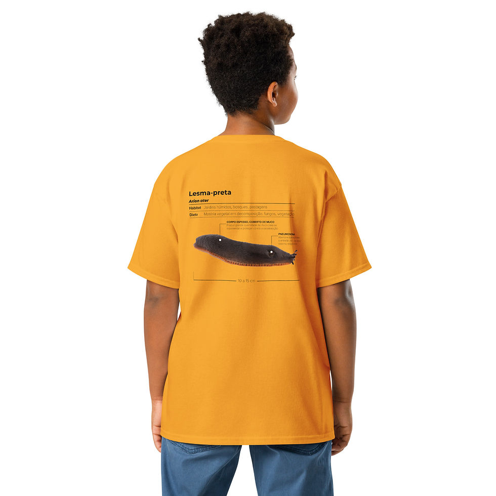 Miniatura: T-shirt Unissexo Criança Lesma-preta (português)