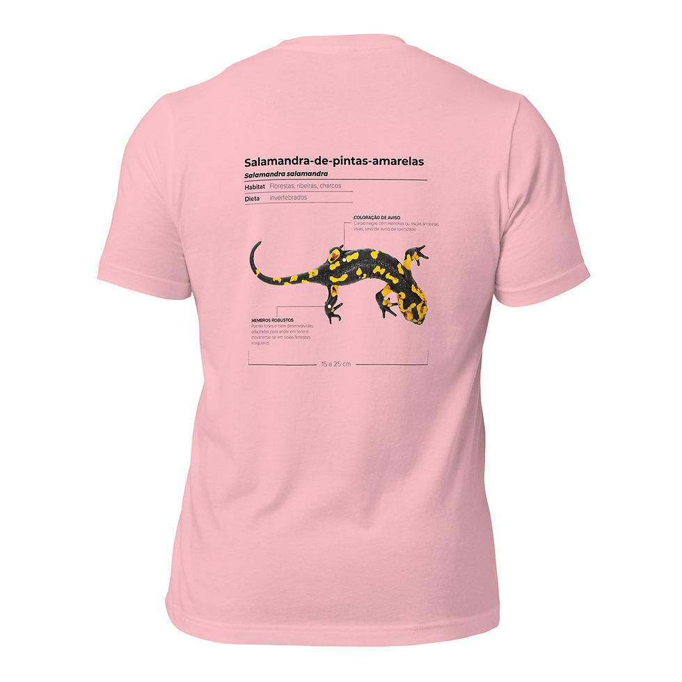 Thumbnail: T-shirt Unissexo Adulto Ficha da Salamandra-de-pintas-amarelas (português)