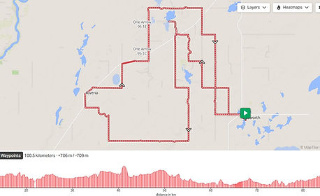 100km gravel route cudworth saskatchewan