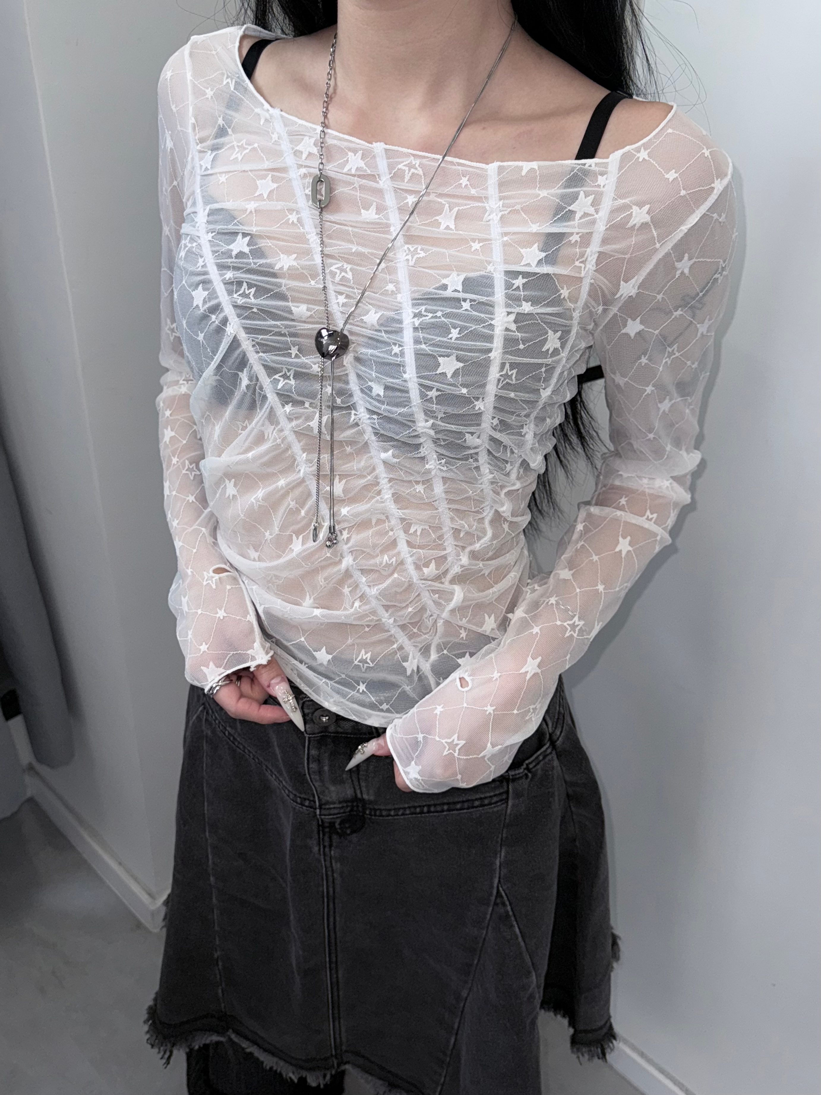 Star Star Star See Thru Longsleeve