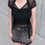 Thumbnail: Motor Distressed Denim Skirt