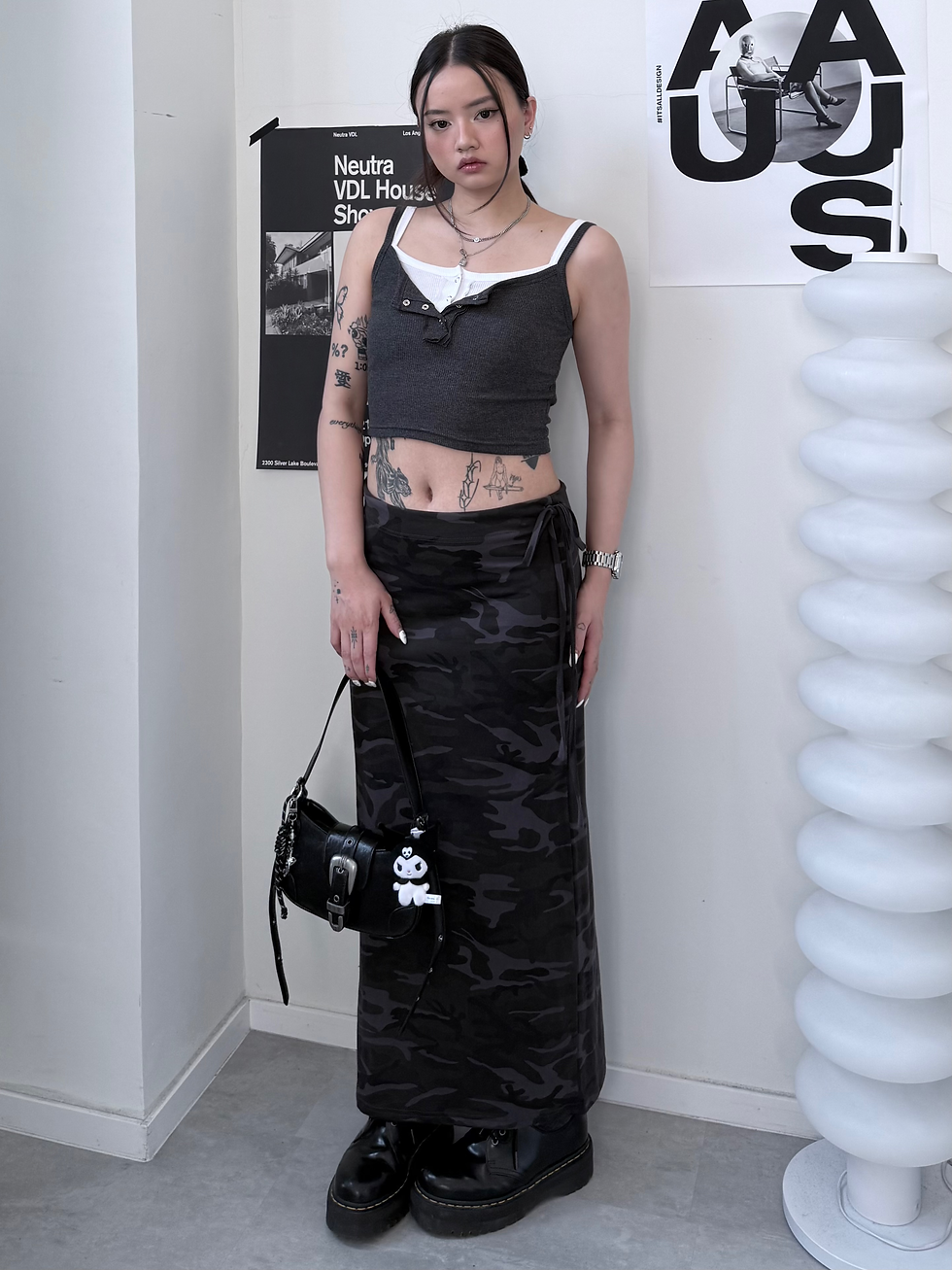 Thumbnail: Camo Cargo Long Skirt