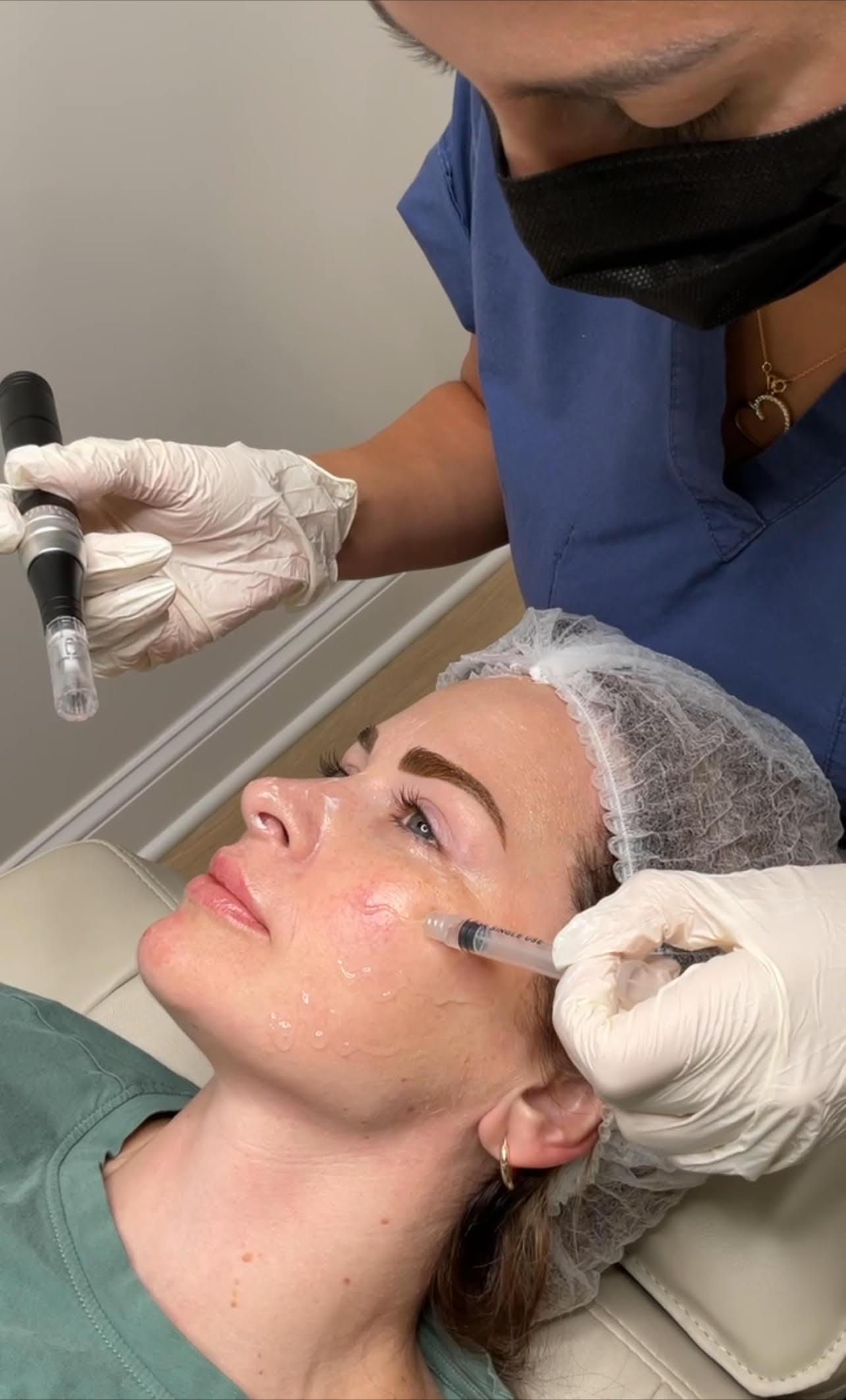 Pre-care consultation for Salmon DNA microneedling facial in Ponte Vedra